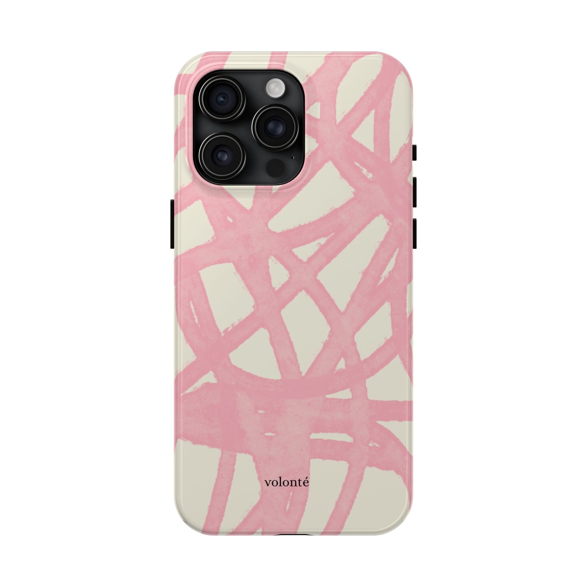 Pink Brushstroke Tough Phone Case — Abstract Swirl Protective Phone Cover