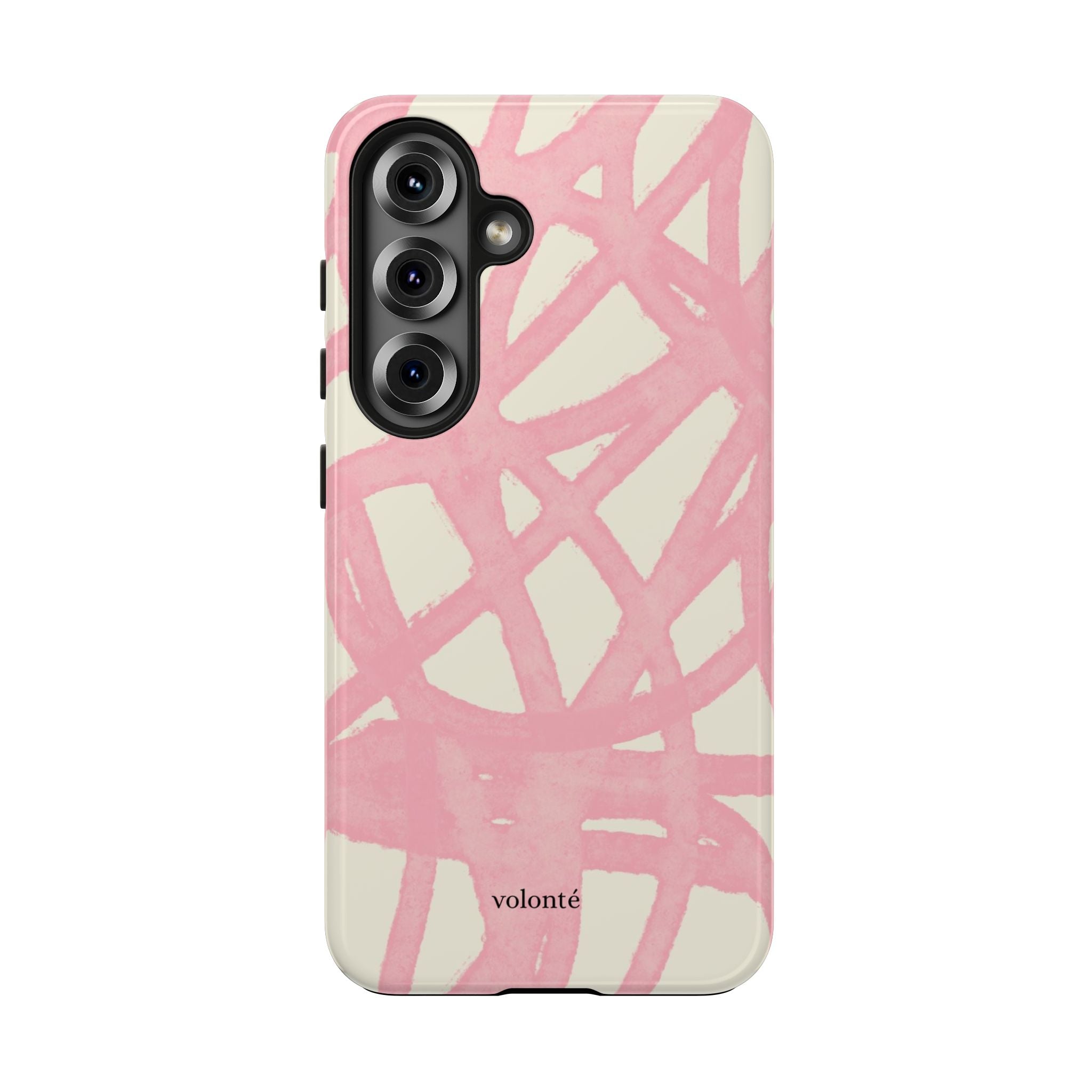 Pink Brushstroke Tough Phone Case — Abstract Swirl Protective Phone Cover