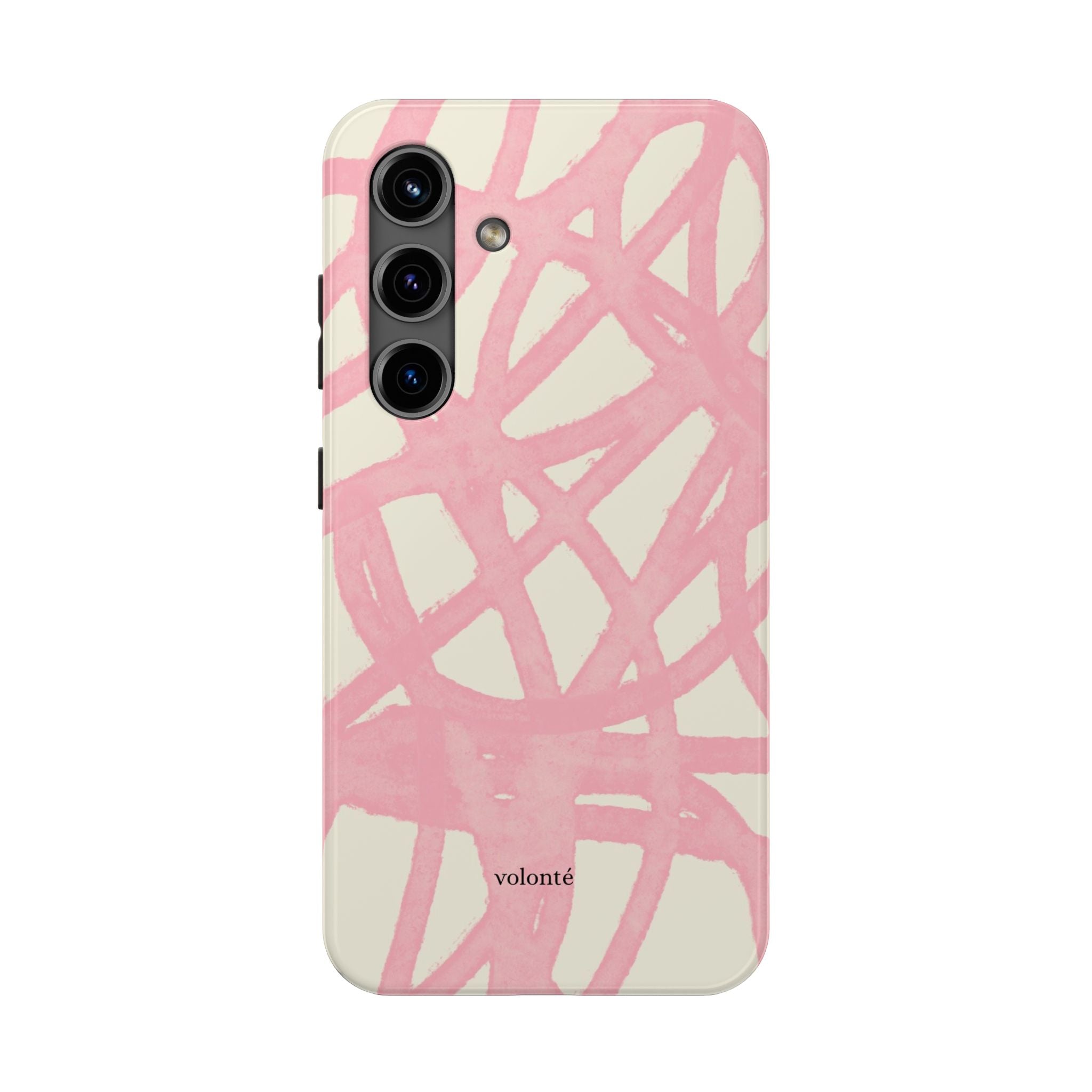 Pink Brushstroke Tough Phone Case — Abstract Swirl Protective Phone Cover