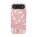 Pink Brushstroke Tough Phone Case — Abstract Swirl Protective Phone Cover