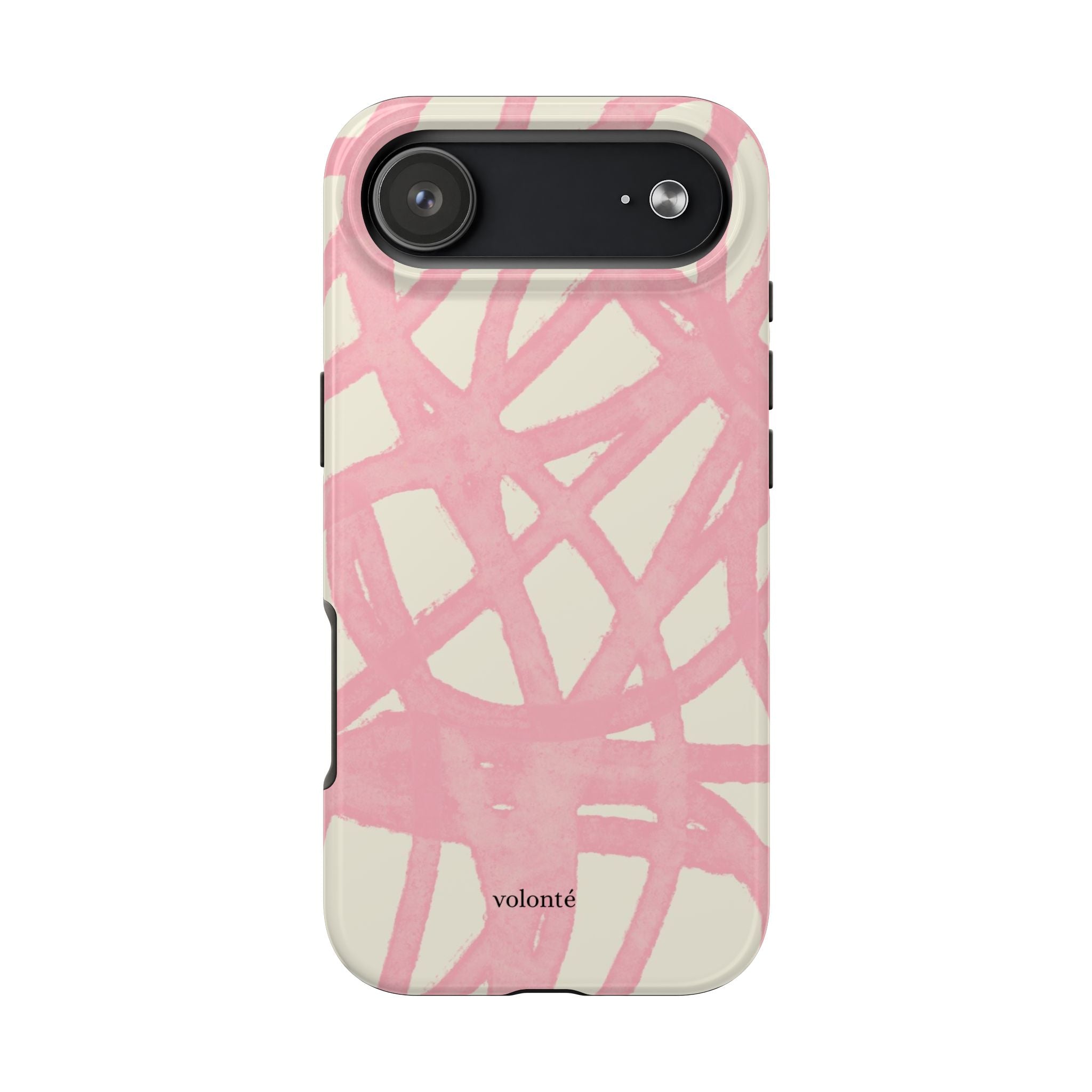 Pink Brushstroke Tough Phone Case — Abstract Swirl Protective Phone Cover