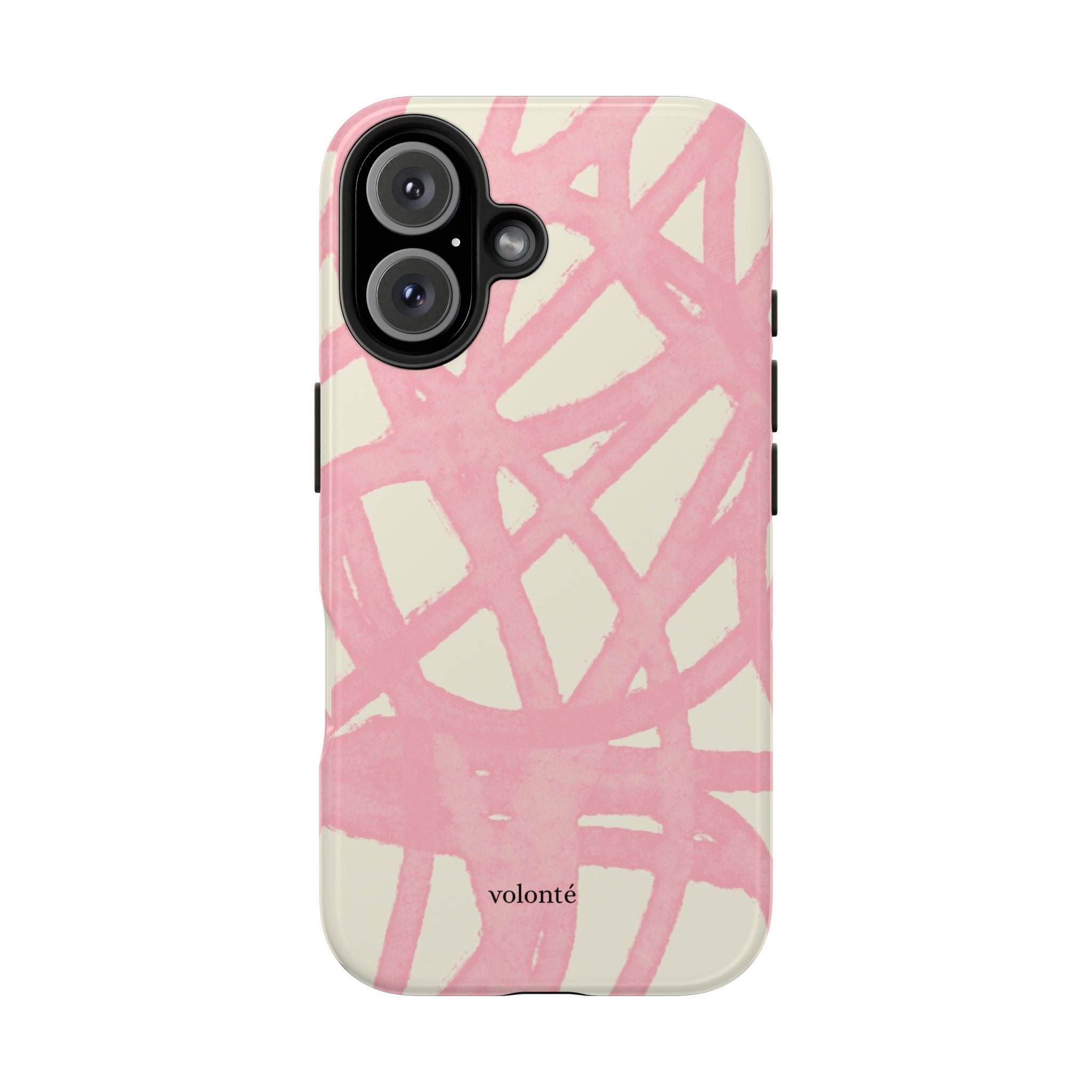 Pink Brushstroke Tough Phone Case — Abstract Swirl Protective Phone Cover