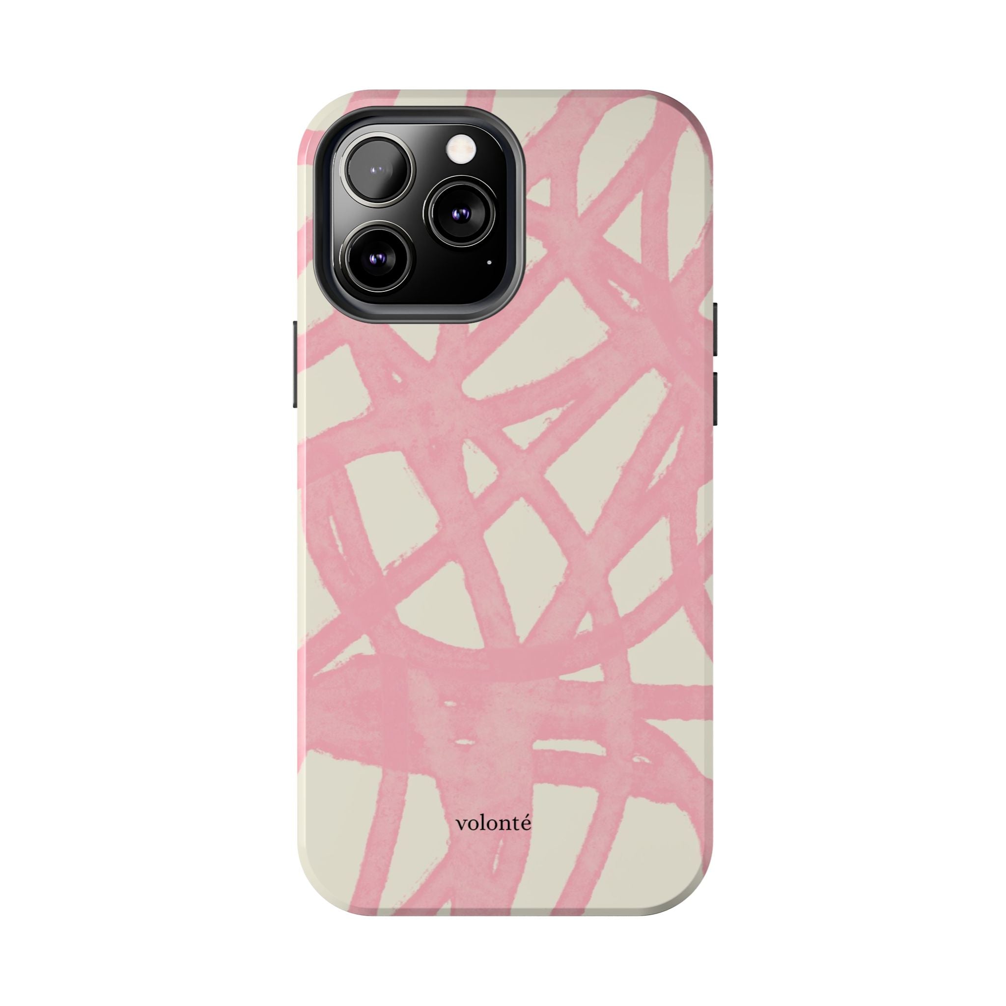 Pink Brushstroke Tough Phone Case — Abstract Swirl Protective Phone Cover