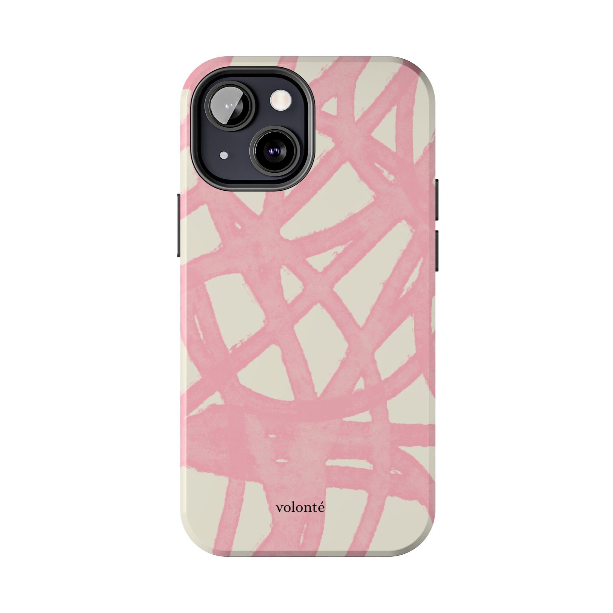 Pink Brushstroke Tough Phone Case — Abstract Swirl Protective Phone Cover