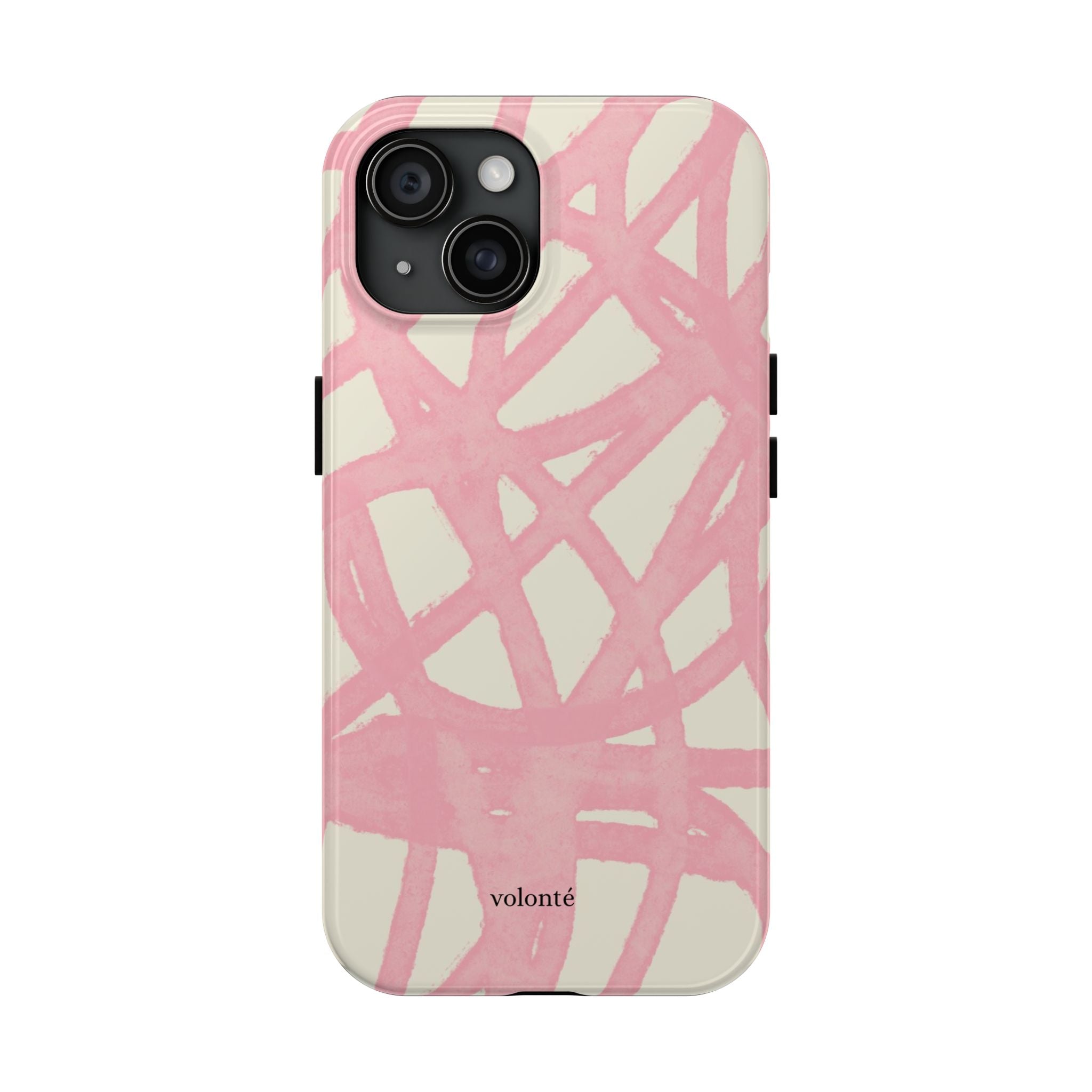 Pink Brushstroke Tough Phone Case — Abstract Swirl Protective Phone Cover