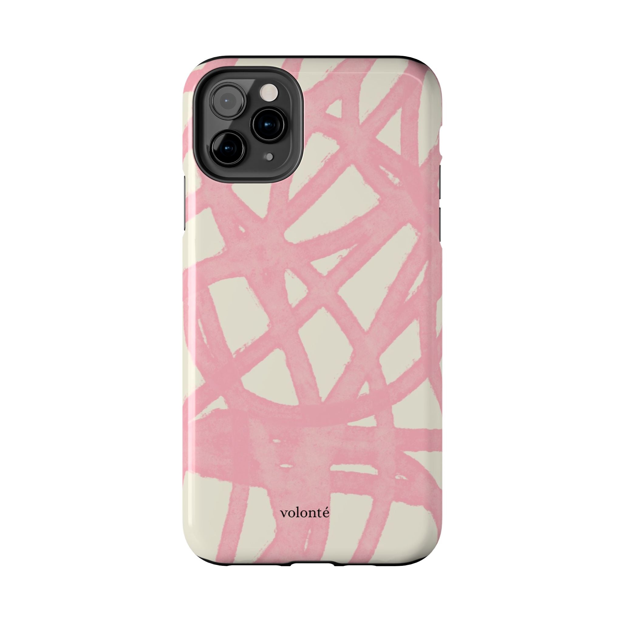 Pink Brushstroke Tough Phone Case — Abstract Swirl Protective Phone Cover