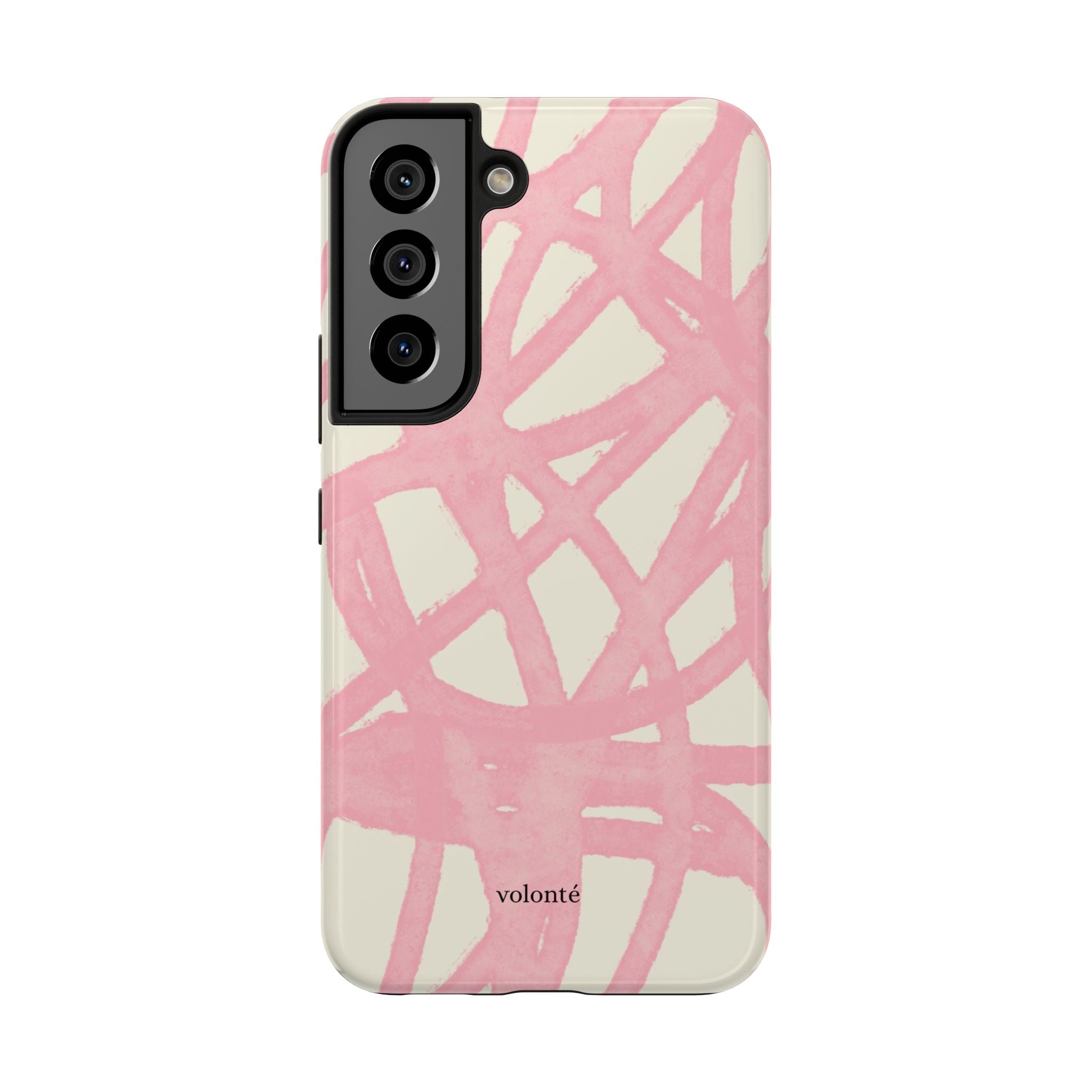 Pink Brushstroke Tough Phone Case — Abstract Swirl Protective Phone Cover
