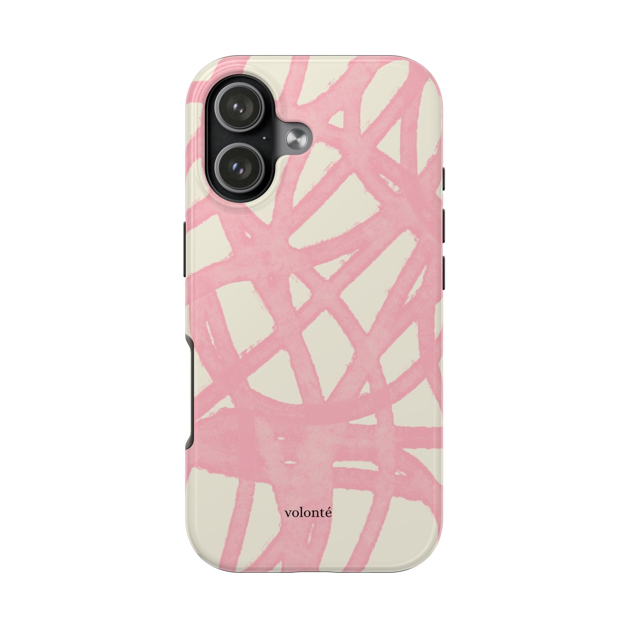 Pink Brushstroke Tough Phone Case — Abstract Swirl Protective Phone Cover