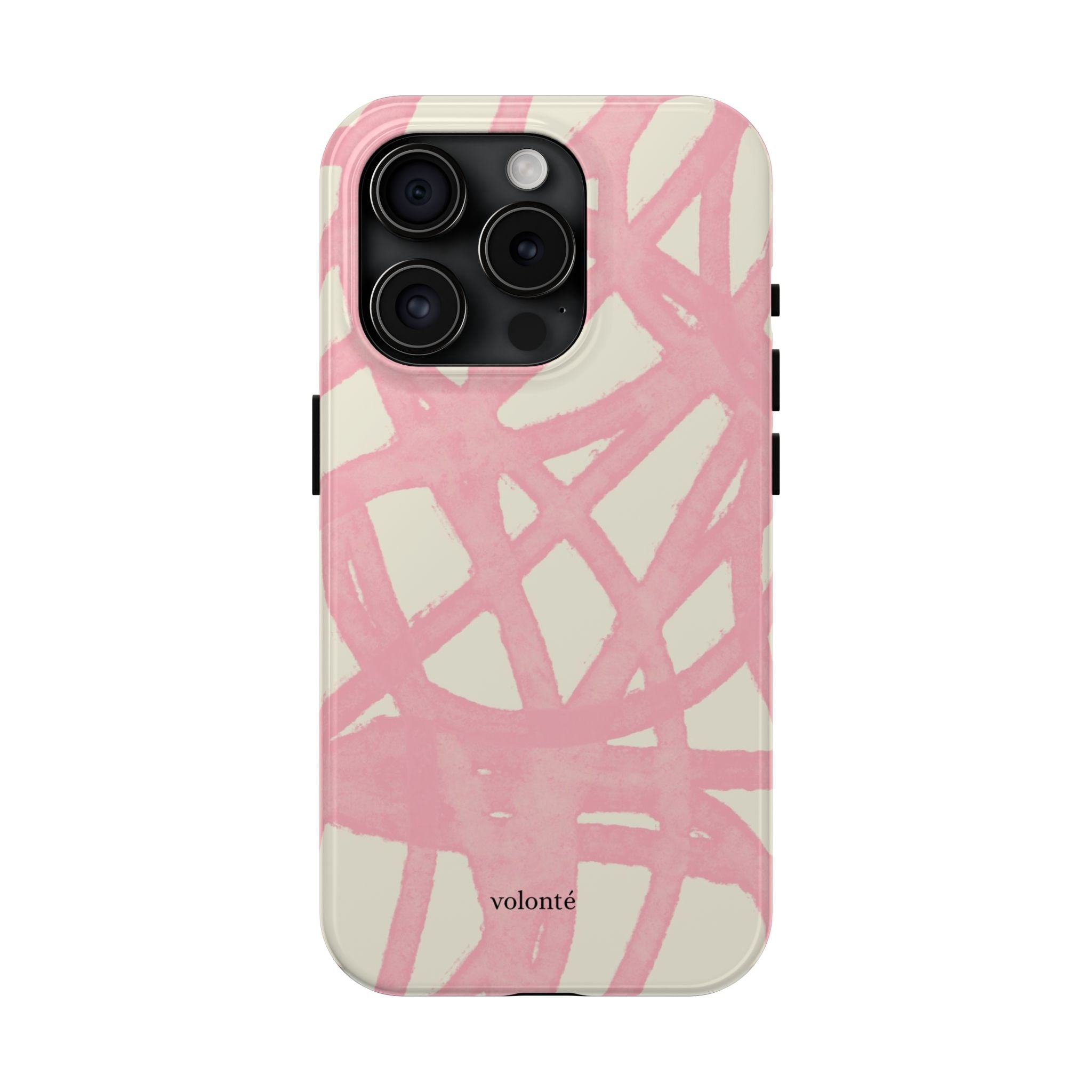 Pink Brushstroke Tough Phone Case — Abstract Swirl Protective Phone Cover