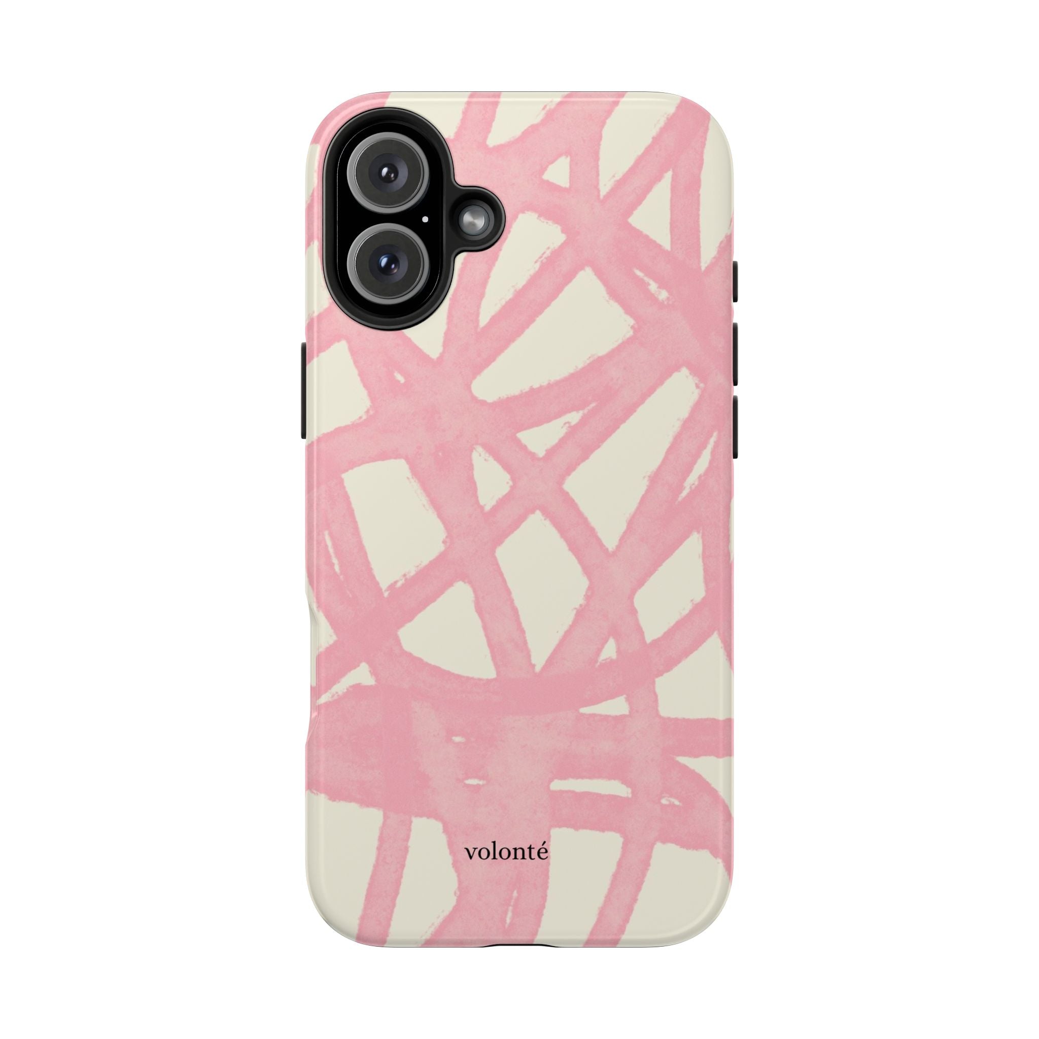 Pink Brushstroke Tough Phone Case — Abstract Swirl Protective Phone Cover