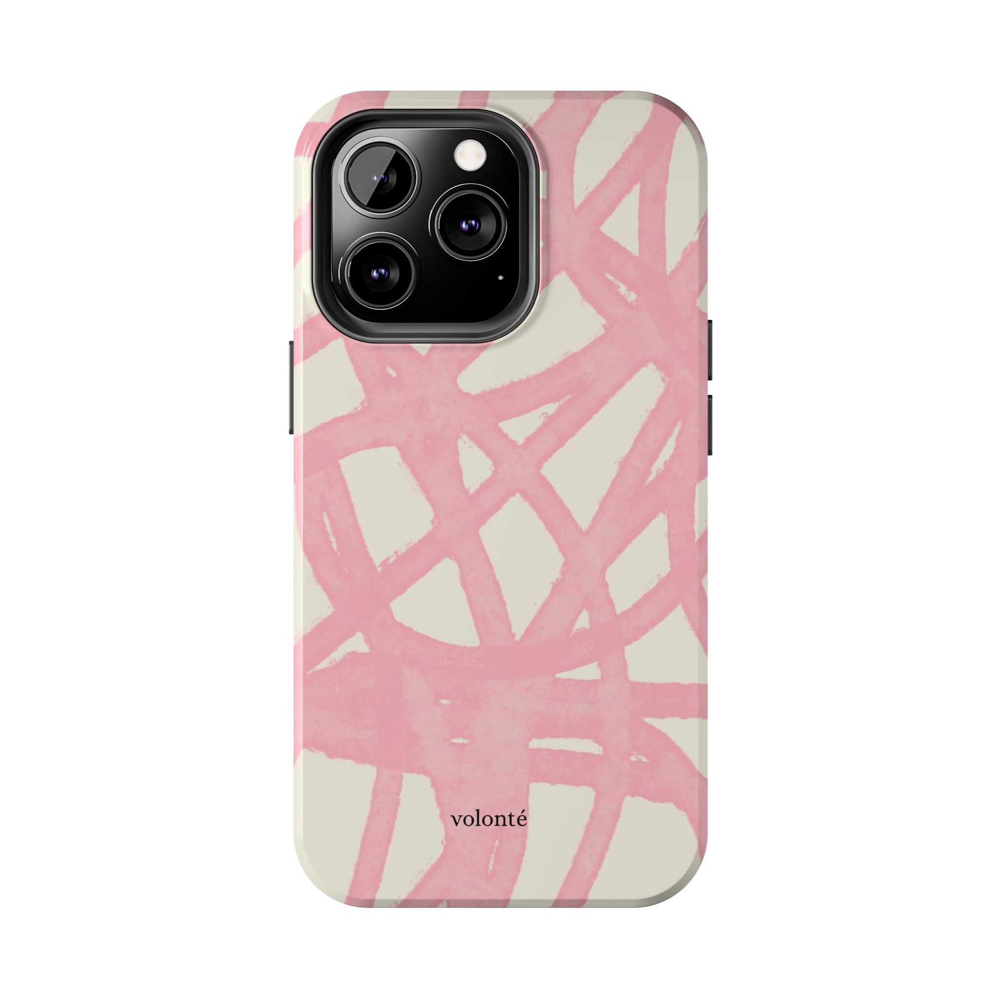 Pink Brushstroke Tough Phone Case — Abstract Swirl Protective Phone Cover