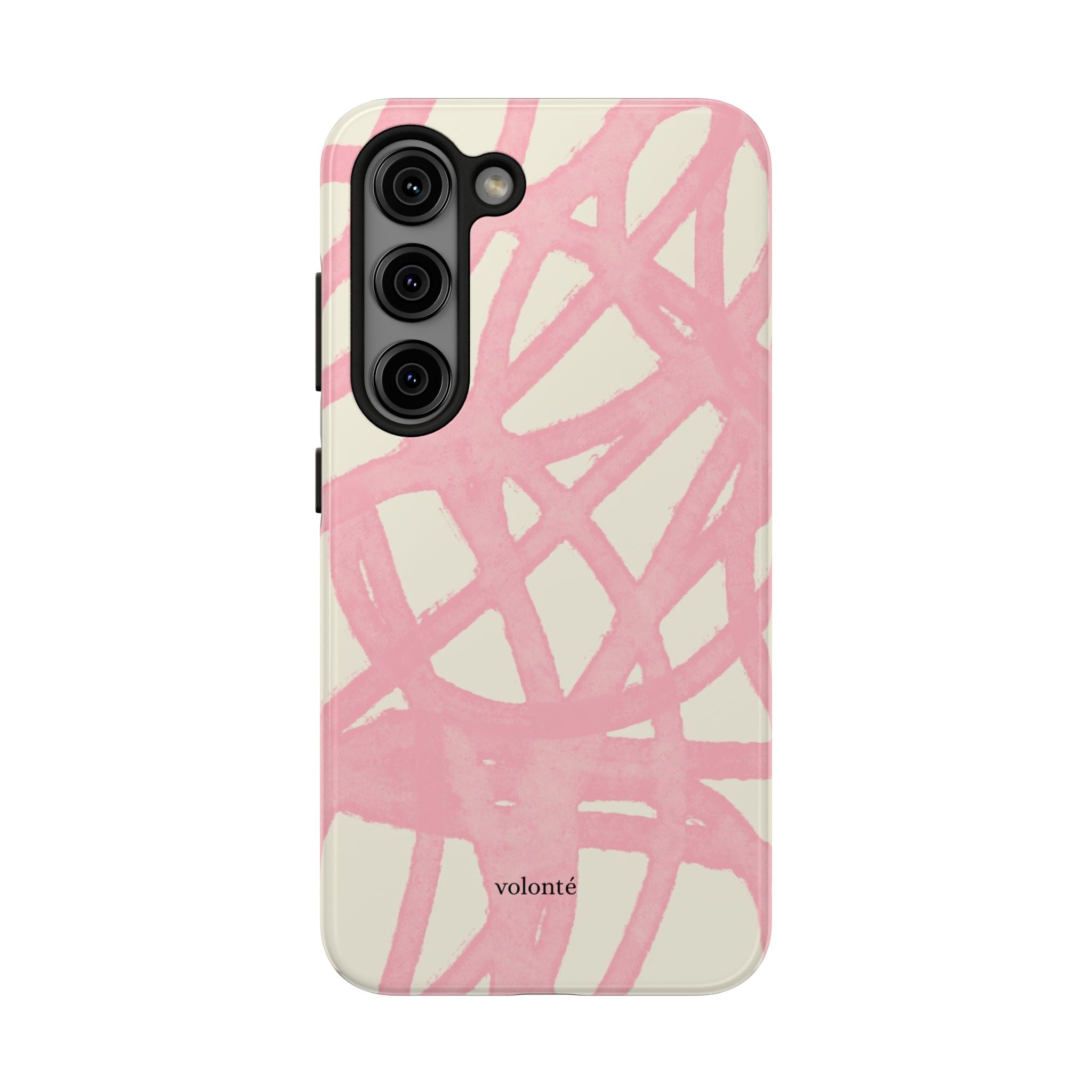 Pink Brushstroke Tough Phone Case — Abstract Swirl Protective Phone Cover