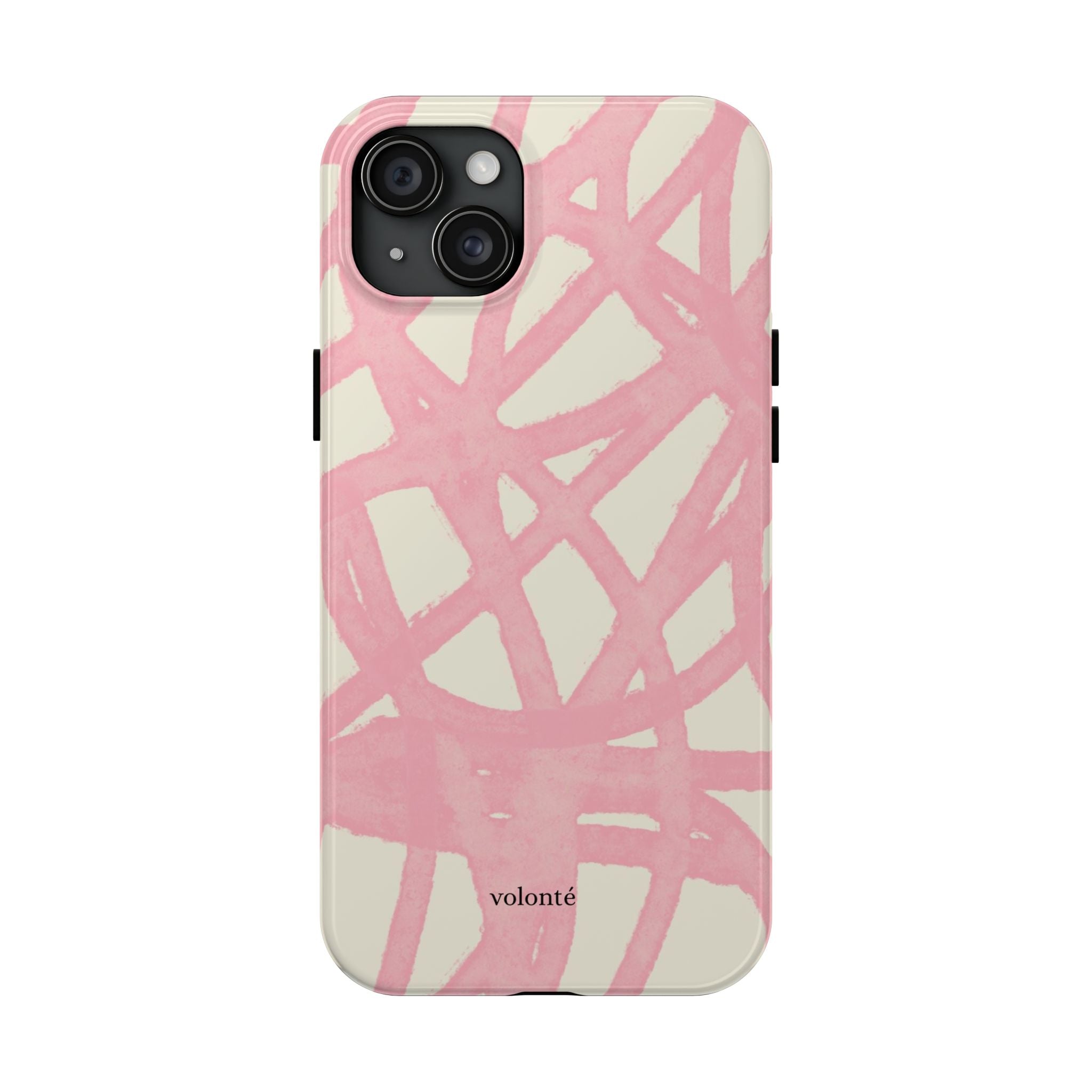 Pink Brushstroke Tough Phone Case — Abstract Swirl Protective Phone Cover