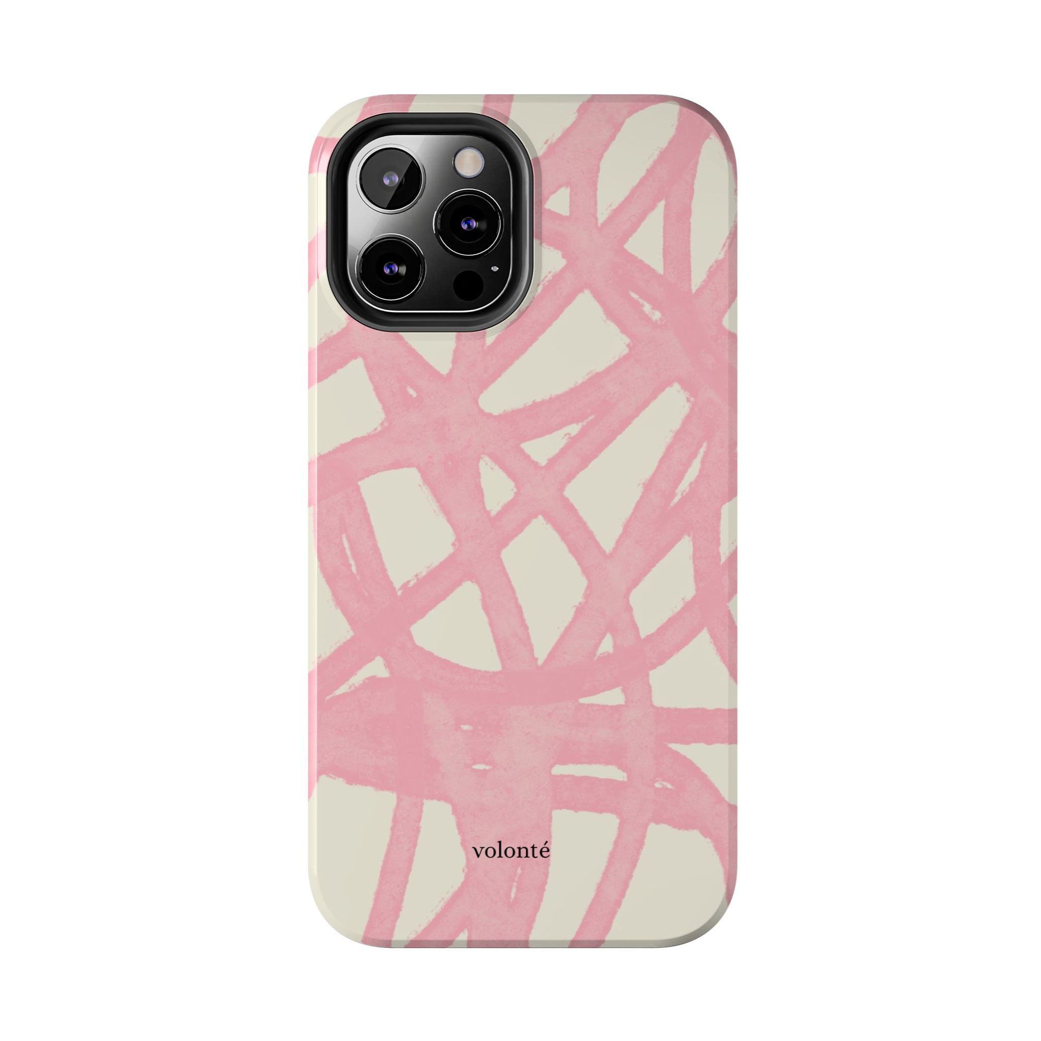 Pink Brushstroke Tough Phone Case — Abstract Swirl Protective Phone Cover