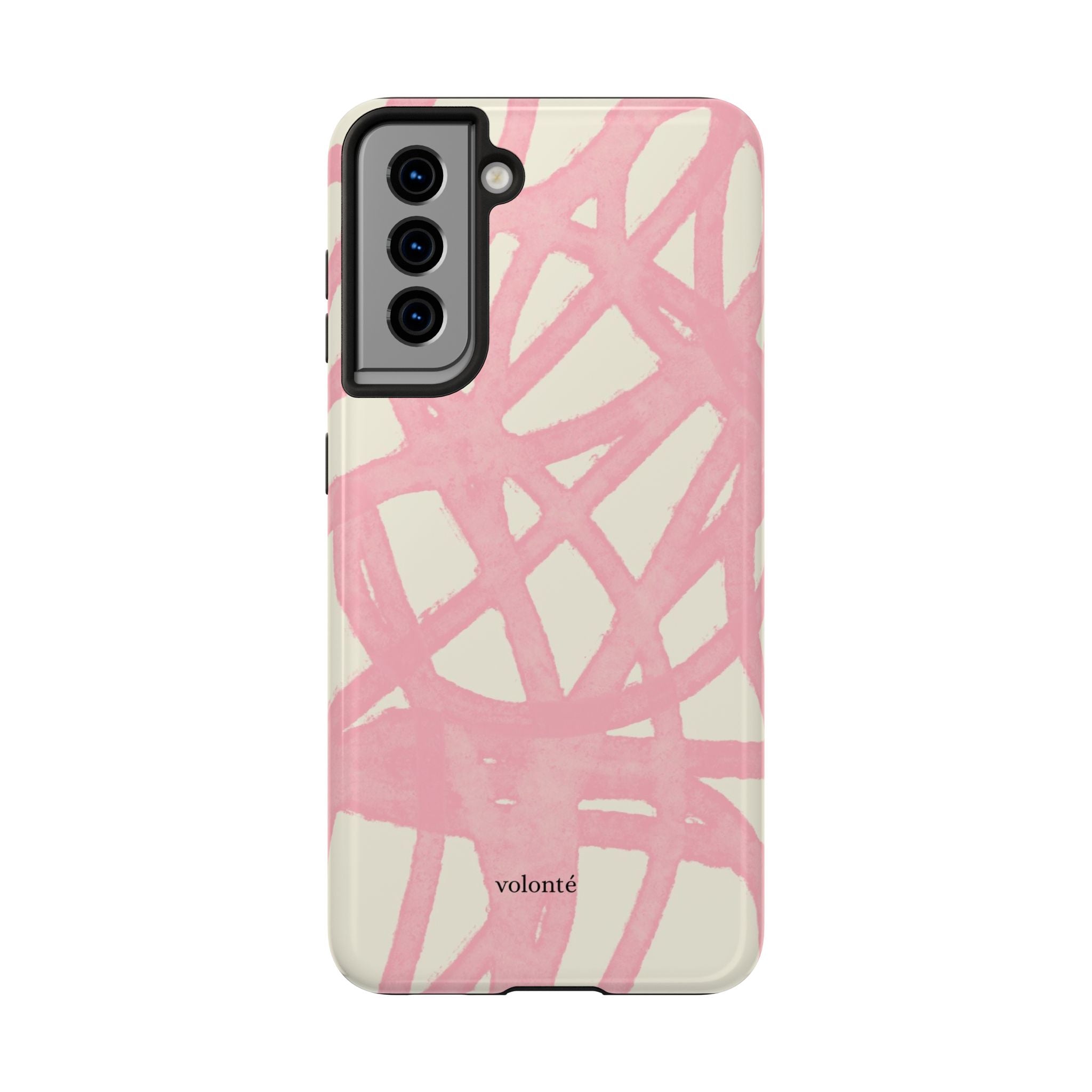 Pink Brushstroke Tough Phone Case — Abstract Swirl Protective Phone Cover