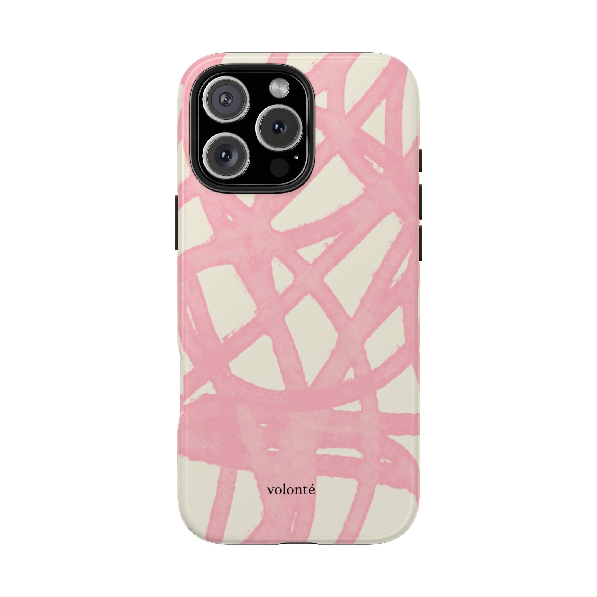 Pink Brushstroke Tough Phone Case — Abstract Swirl Protective Phone Cover